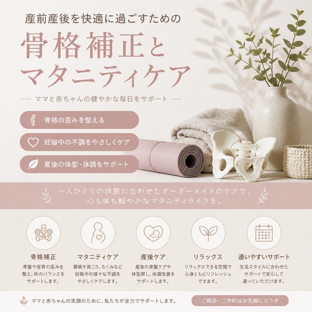 産前産後を快適に過ごすための骨格補正とマタニティケア