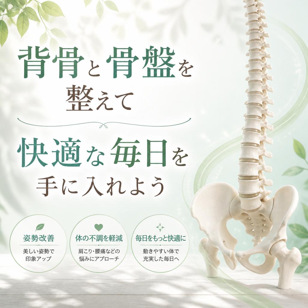 背骨と骨盤を整えて快適な毎日を手に入れよう