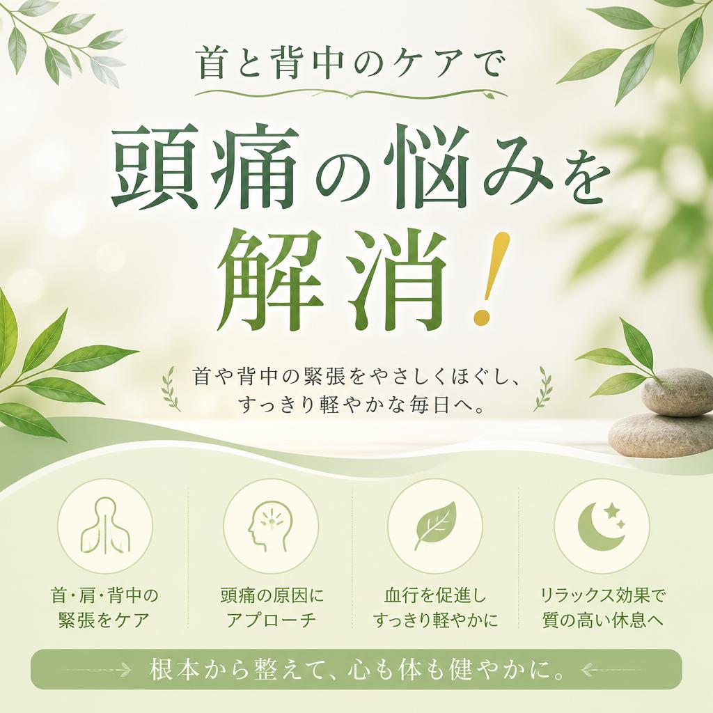 首と背中のケアで頭痛の悩みを解消！