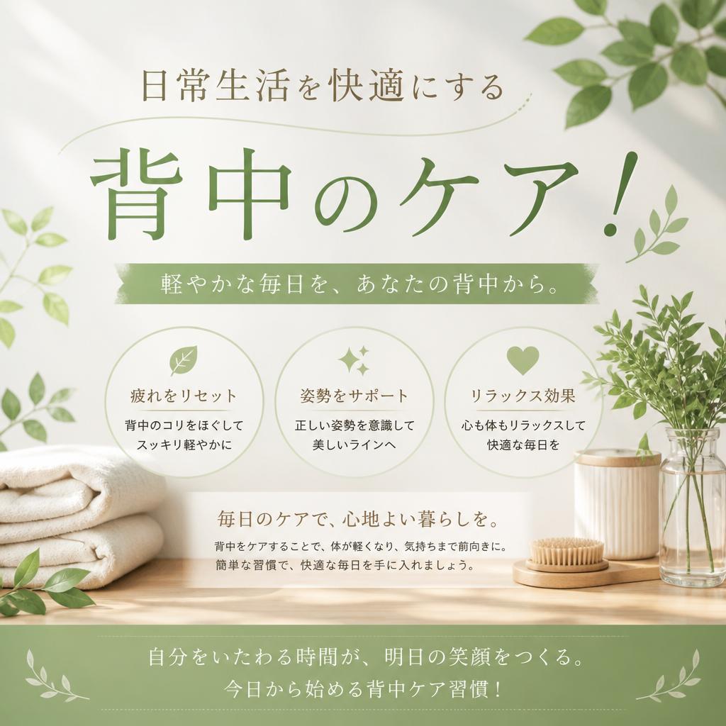 日常生活を快適にする背中のケア！