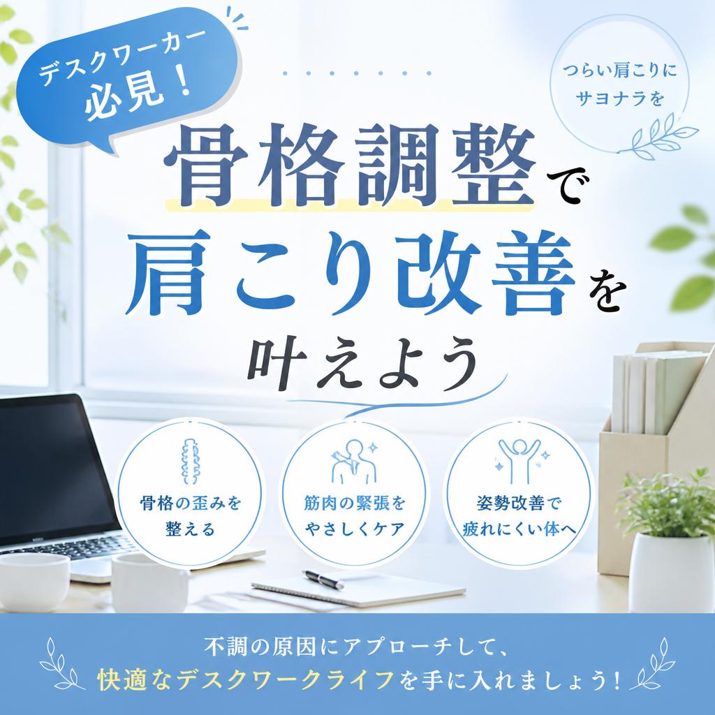 デスクワーカー必見！骨格調整で肩こり改善を叶えよう