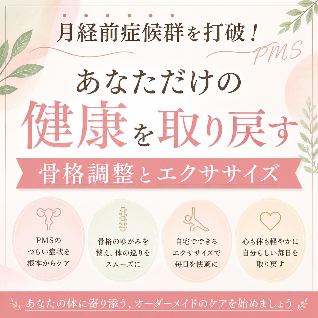 月経前症候群を打破！あなただけの健康を取り戻す骨格調整とエクササイズ