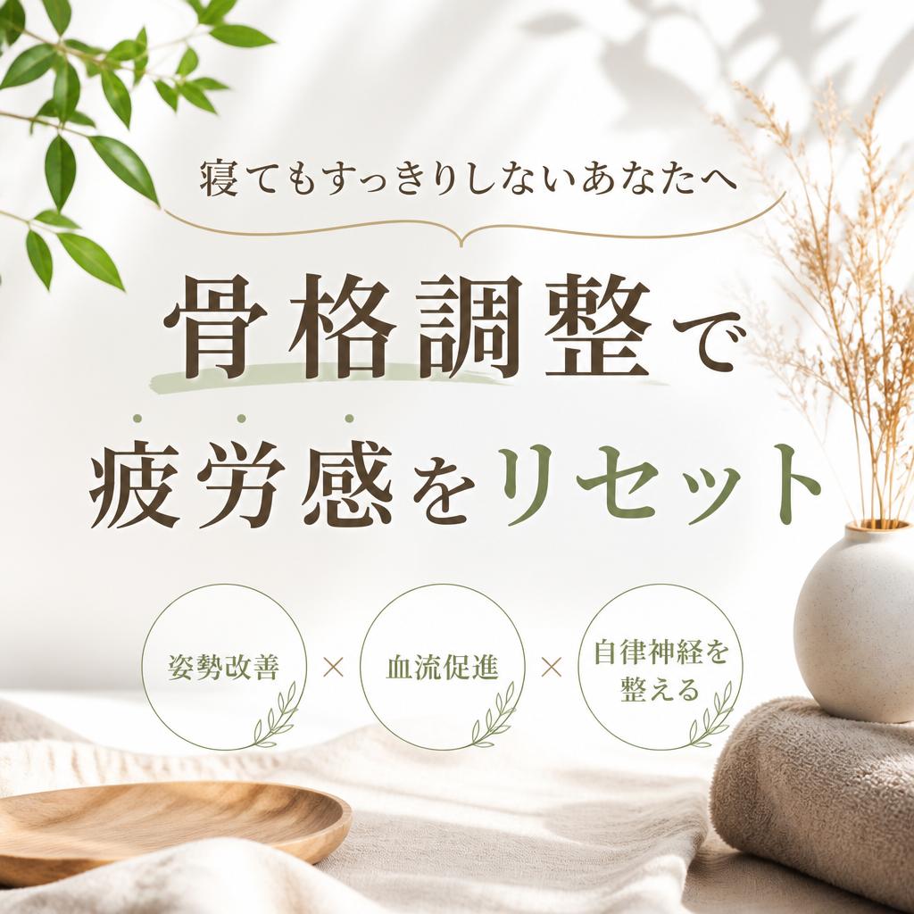 寝てもすっきりしないあなたへ、骨格調整で疲労感をリセット