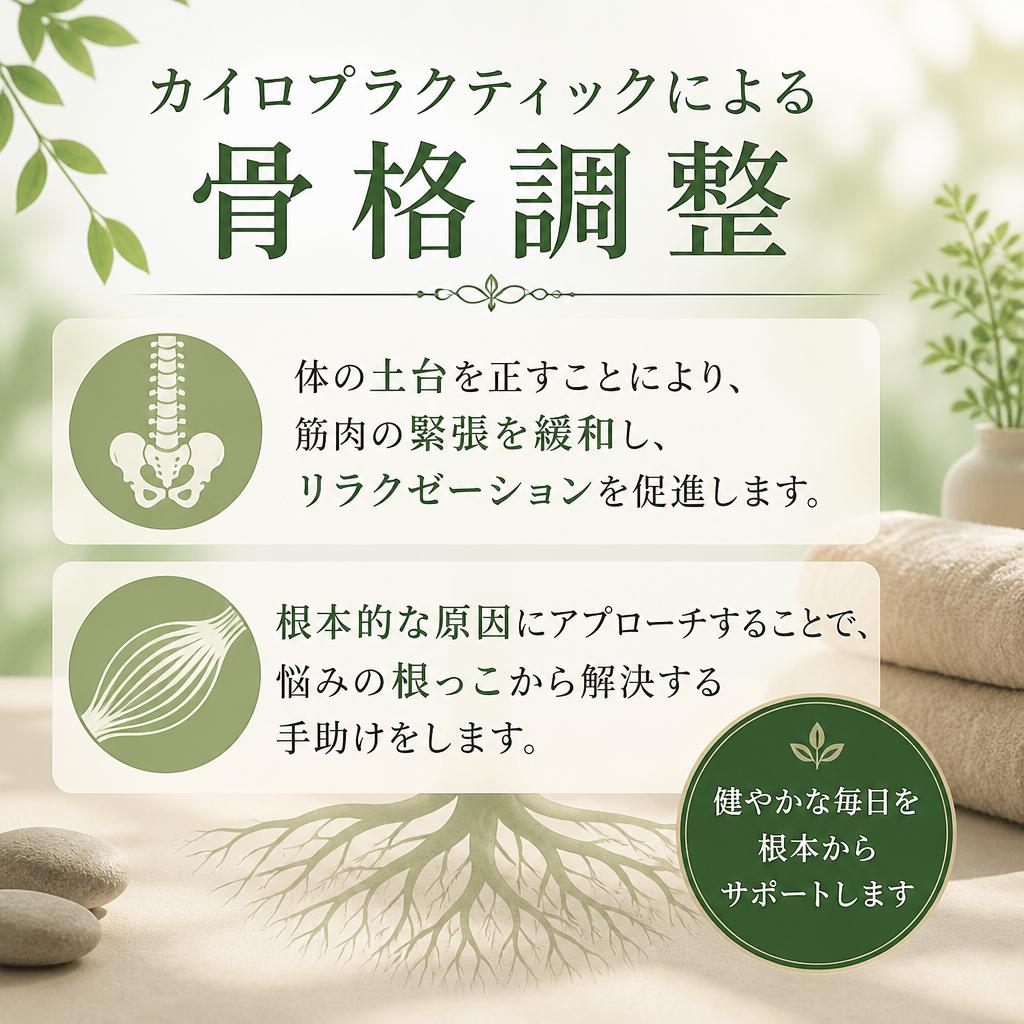 骨格調整でリセット！身体に優しいアプローチ