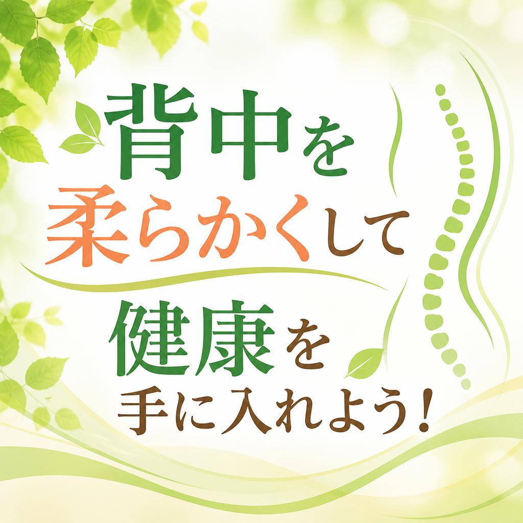 背中を柔らかくして健康を手に入れよう！
