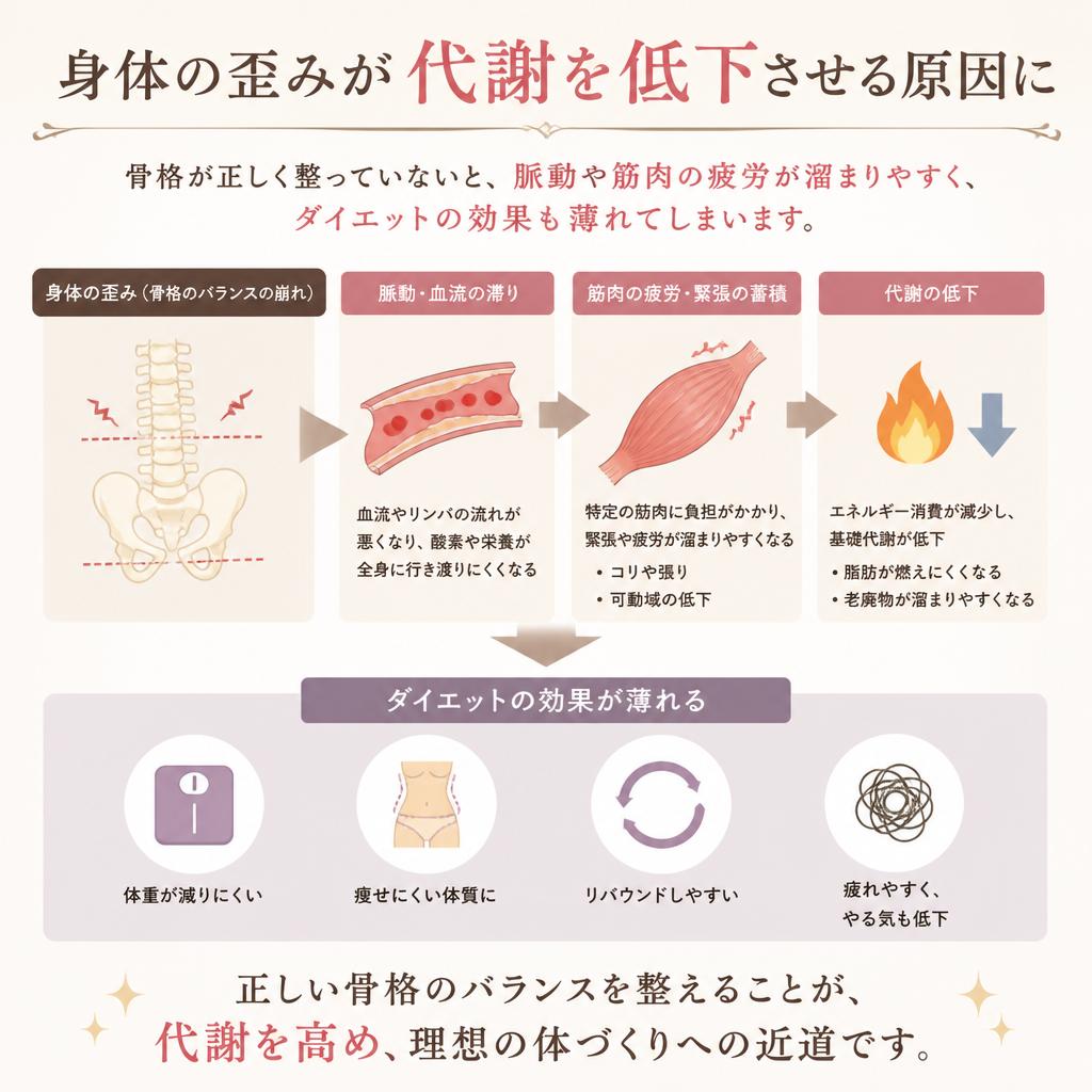 3. 身体の歪みとダイエットの関係