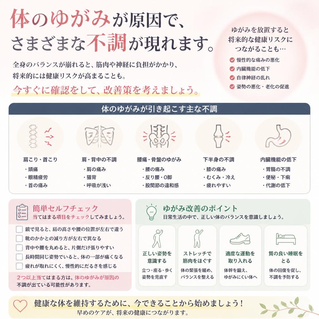 体のゆがみがもたらす影響