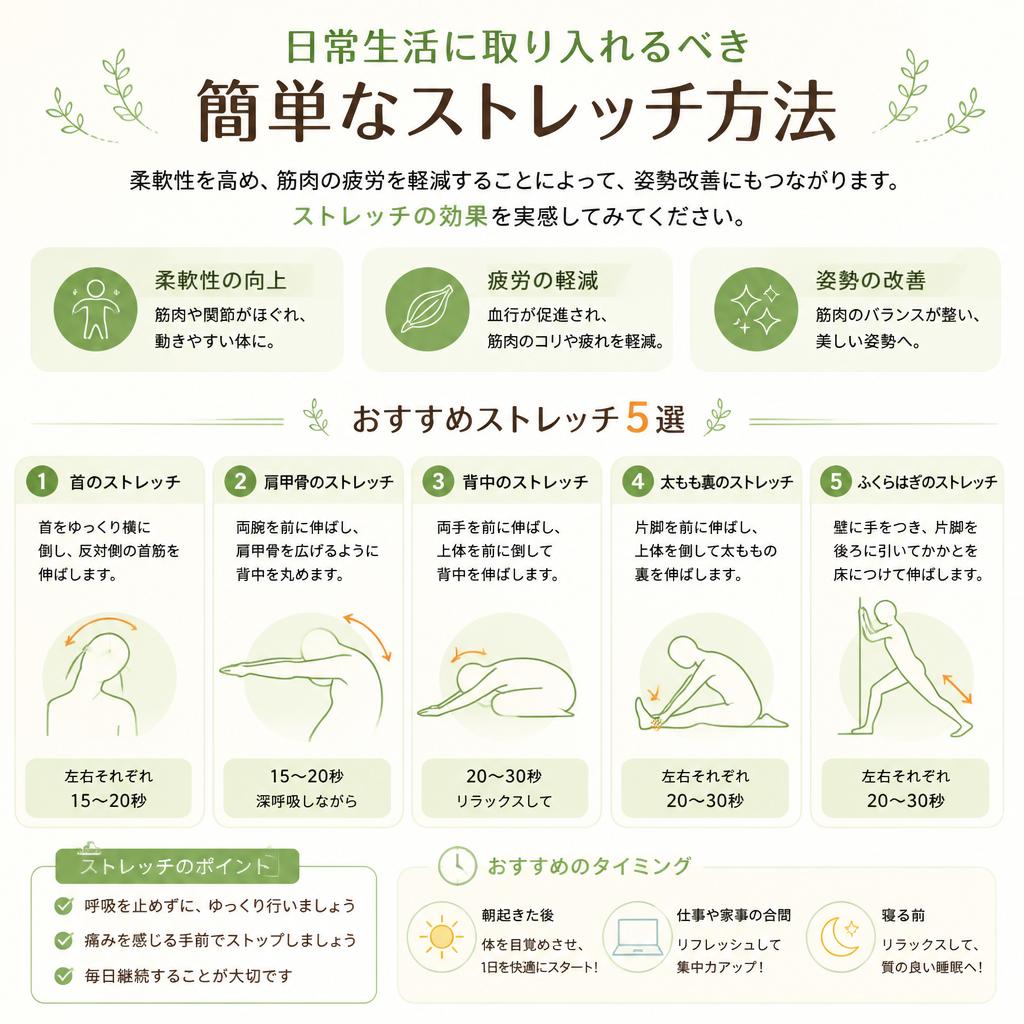 ストレッチで体をほぐす
