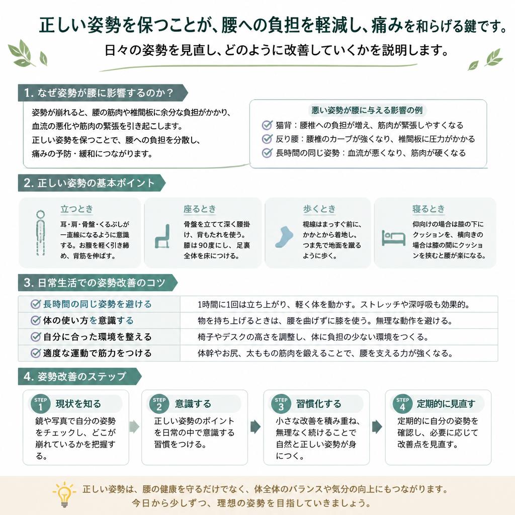 姿勢改善が腰痛改善へ繋がる理由