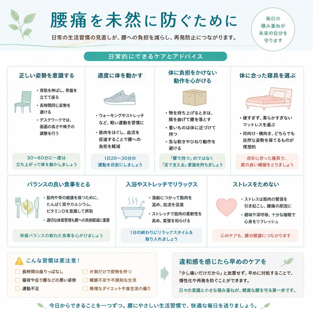 生活習慣の見直しで腰痛予防