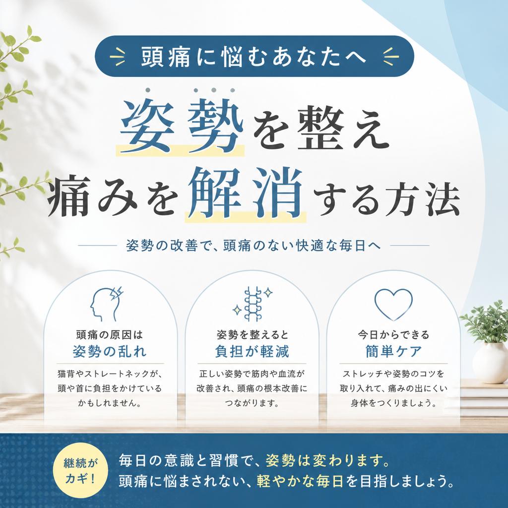頭痛に悩むあなたへ、姿勢を整え痛みを解消する方法