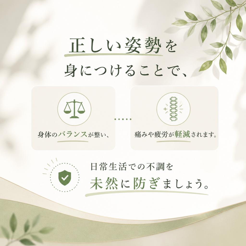 2. 姿勢改善がもたらす身体へのメリット