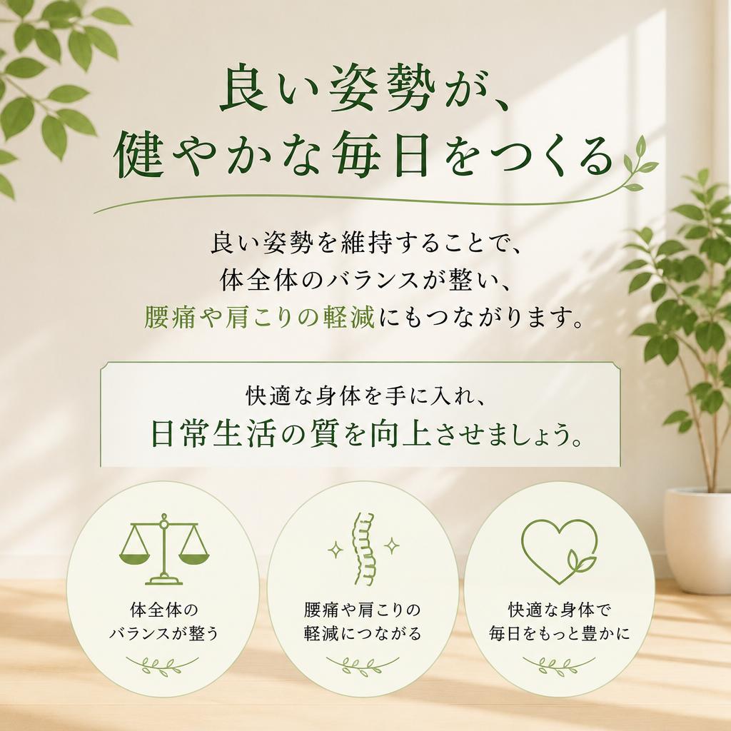 快適な姿勢で得られる身体のメリット