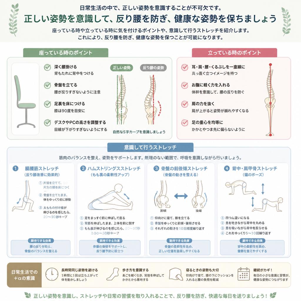 正しい姿勢を維持するための習慣