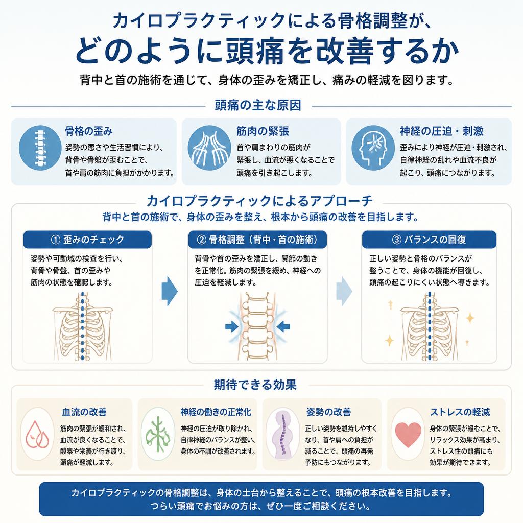 骨格調整で頭痛改善！